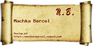 Machka Bercel névjegykártya